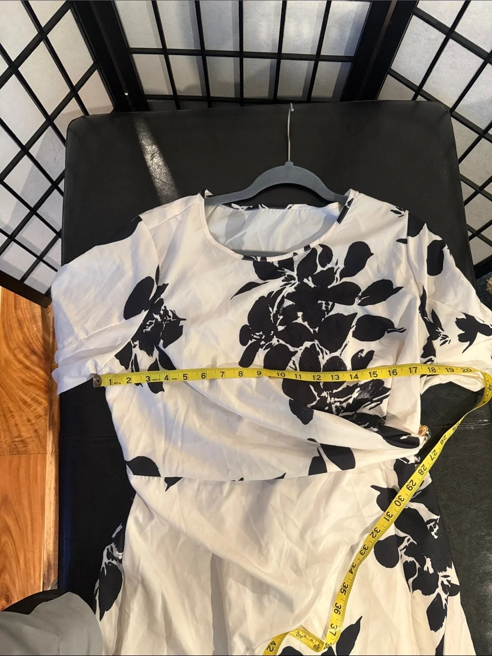 SHEIN Cream Maxi Dress with Black Floral Print